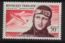 FRANCE 1955 - POSTE  AERIENNE  N° 34 - MARYSE BASTIE - 1 NEUF* 5,00€ - 1927-1959 Ungebraucht