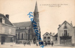 87 - SAINT SULPICE LES FEUILLES - ST SULPICE LES FEUILLES-  L' EGLISE ET LA PLACE - Saint Sulpice Les Feuilles