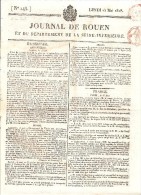 JOURNAL DE ROUEN  EXTRAIT MEMOIRE D'UN PHARMACIEN  D'AMIENS PAR DUBUC PHARMACIEN A ROUEN Complet 4 Pages - 1800 - 1849