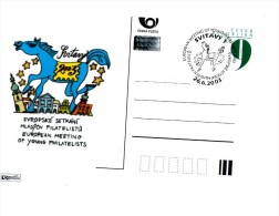 Czech Republic  2003 -  European Meeding Young Philatelist, Special Postal Stationery And Postmark - Postcards