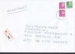 Denmark Registered Einschreiben KASTETVEJ Px Label AALBORG 2002 Cover Brief Löwe Lion Arms - Cartas & Documentos