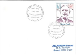 10098  FDC  Charles De GAULLE - St PAUL&AMSTERDAM - 9 Novembre 1980 - FDC