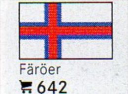 Set 6 Flaggen Färöer In Farbe 7€ Zur Kennzeichnung Von Büchern,Alben+Sammlungen Firma LINDNER #642 Flags Isle Of Danmark - Other & Unclassified