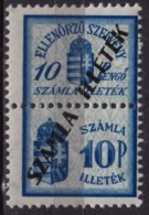 1945 Hungary - FISCAL BILL Tax - Revenue Stamp - 10 P Overprint - MNH - Fiscales