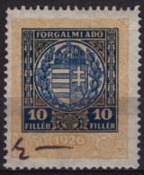 1927-1929 Hungary - Value Added Tax (VAT) FISCAL BILL Tax - Revenue Stamp - 10 F - Used - Fiscale Zegels