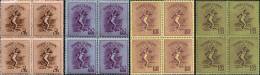 ROUMANIE - TIMBRES OLYMPIQUES - 1956 / SÉRIE De 4 TIMBRES NEUFS En BLOCS De 4 / DISCOBOLE  (x-915) - Summer 1956: Melbourne