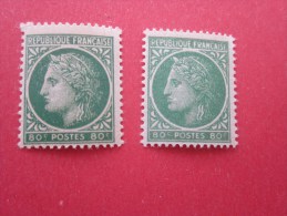 Timbres De France N° 675 Neuf ** MNH  Type Cérès De Mazelin Variétés Chromiques Vert Clair Vert Foncé - Nuovi