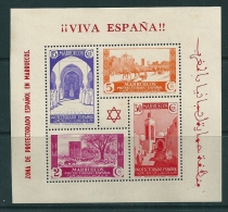 Spanish Morocco 1937 Mini Sheet Edifil 167-8 MNH - Spanish Morocco