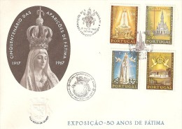 Fátima - Envelope Do Cinquentenário Das Aparições - Exposição 50 Anos De Fátima Filatelia - Santarem