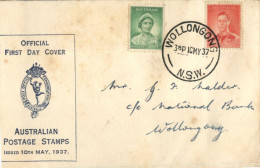 (111) Australia FDC Cover - 1937 - King And Queen - Lettres & Documents