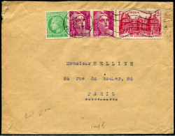 FRANCE - CÉRÈS DE MAZELIN - N° 680 + 716 (2) + 803 / LETTRE O.M. PARIS LE 18/1/1945, POUR PARIS - TB - 1945-47 Cérès De Mazelin