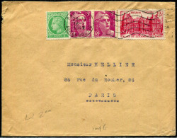 FRANCE - CÉRÈS DE MAZELIN - N° 680 + 716 (2) + 803 / LETTRE O.M. PARIS LE 18/1/1945, POUR PARIS - TB - 1945-47 Ceres Of Mazelin