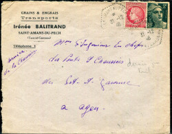 FRANCE - CÉRÈS DE MAZELIN - N° 676 + 713 / LETTRE DE ST. AMANS DU PECH LE 31/12/1946, POUR AGEN - TB - 1945-47 Ceres Of Mazelin