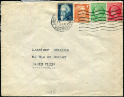 FRANCE - CÉRÈS DE MAZELIN - N° 676 + 680 + 808 + 821 / LETTRE O.M. PARIS LE 23/--/1949, POUR PARIS - TB - 1945-47 Ceres De Mazelin