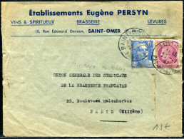 FRANCE - CÉRÈS DE MAZELIN - N° 679 + 718A / LETTRE DE ST. OMER LE 23/10/1947, POUR PARIS - TB - 1945-47 Ceres (Mazelin)