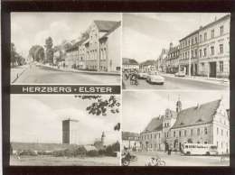 Herzberg Elster  4 Vues édir. Bildundheimat, Anhalter Strasse , Torgauer Strasse ,wasserturm , Rathaus , Wagen , Autocar - Herzberg