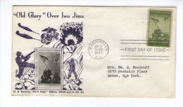 USA AMERICA UNITED STATES FDC 11. 7. 1945 OLD GLORY OVER IWO JIMA U.S.MARINES DEVIL DOGS ASHORE AFLOAT AIR - 1941-1950