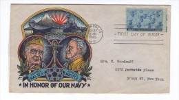 USA AMERICA UNITED STATES FDC 27.10.1945 ADMIRAL HALSEY ,NIMITZ ,NAVY,ANNAPOLIS TO NEW YORK - 1941-1950