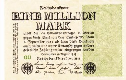 Billet Reichsbanknote 1 Million Mark De 1923 - 1 Mio. Mark