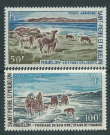 St Pierre Et Miquelon P A N° 44 / 45 X  Série Courante, La Paire Trace De Charnière Sinon TB - Unused Stamps