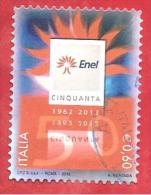 ITALIA REPUBBLICA USATO - 2012 - 50º Anniversario Della Fondazione Dell´ENEL - € 0,60 - S. 3369 - 2011-20: Gebraucht