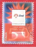 ITALIA REPUBBLICA USATO - 2012 - 50º Anniversario Della Fondazione Dell´ENEL - € 0,60 - S. 3369 - 2011-20: Gebraucht