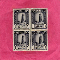 SOMALIA AFIS 1950 AFRICAN SUBJECTS SOGGETTI AFRICANI CENT. 1 SUJETS AFRICAINS MNH BLOCK 4 QUARTINA - Somalia (AFIS)