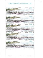 ST PIERRE ET MIQUELON - ,N° 640 A TRYPTIQUE FEUILLE COMPLETE DE 5 EXEMPLAIRES - COTE /38,50 € - Unused Stamps