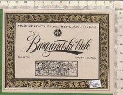 PO3412C# ETICHETTA VINO BURGUNDSKE' BIELE - ZAVOD PEZINOK BRATISLAVA - Blancs