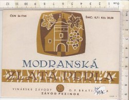 PO3413C# ETICHETTA VINO MODRANSKA' ZLATA' PERLA - ZAVOD PEZINOK BRATISLAVA - Vino Bianco