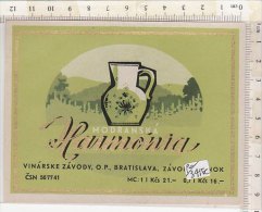 PO3415C# ETICHETTA VINO MODRANSKA' HARMONIA - ZAVOD PEZINOK BRATISLAVA - Blancs