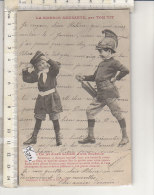 PO3722C#  BAMBINI - VESTITI MILITARI - SELTZ GASOSE ACQUA  VG 1903 - Humorous Cards