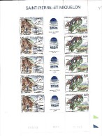 ST PIERRE ET MIQUELON - ,N° 530  A TRYPTIQUE FEUILLE COMPLETE DE 5 EXEMPLAIRES - COTE : 46 € - Unused Stamps