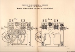 Original Patentschrift -T. Schiefner Dans Esonnes ,Seine Et Oise 1885,Machine Pour Fibres De Plantes, Filature , Corbeil - Machines