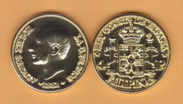 SPAIN / ALFONSO XII  FILIPINAS (MANILA)  4 PESOS  1.881  ORO/GOLD  KM#151  SC/UNC  T-DL-10.709 COPY  Del. Inter. - Münzen Der Provinzen