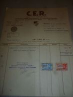 FF Facture C.E.R. Constructions électriques Et Radio électriques Radio 1942 Timbres Fiscaux Bruxelles - 1900 – 1949