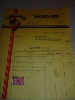 FF Facture C.E.R. Constructions électriques Et Radio électriques Radio 1938 Timbres Fiscaux Bruxelles - 1900 – 1949