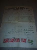 FF Facture Fabriques De Meubles Barbier Tobie Wangenies Bon Air Timbres Fiscaux 1934 - 1950 - ...