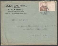 BuM0726 - Böhmen Und Mähren (1940) Starkenbach - Jilemnice (letter) Tariff: 1,20K (stamp: City Brno - Church) - Brieven En Documenten