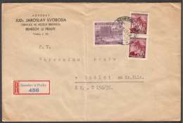 BuM0615 - Böhmen Und Mähren (1940) Benesov U Prahy (R-letter) Tariff: 3,60K (czech R-label !) - Lettres & Documents