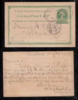 Canada Kanada 1893 PS Card To Paris France Railway PM CALAIS A PARIS 29 D - Briefe U. Dokumente