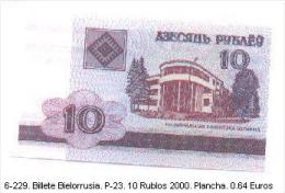 6-229. Billete Bielorusia . P-23. 10 Rublo Año 2000 - Bielorussia