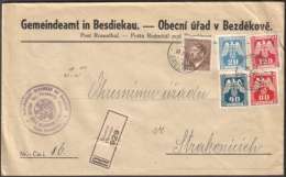 BuM0656 - Böhmen Und Mähren (1944) Bresnitz - Breznice (R-letter) Tariff: 5,40K (mixed Franking!) - Briefe U. Dokumente