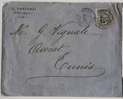 Enveloppe 1893 Bone Algérie Pour Tunis, Affr. 15c Type Sage YT 90 - Sage