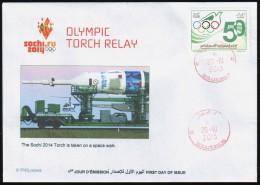 ALGERIE ALGERIA 2013  - FDC - Sotchi Sochi 2014 - Olympic Torch Relay - Flamme Olympique Rocket Rakete - Winter 2014: Sotschi