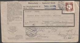 BuM0705 - Böhmen Und Mähren (1942) Hohenmauth - Vysoke Myto / Chotzen - Chocen (acknowledgment Of Receipt) - Brieven En Documenten