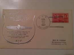 US, 1937 Naval Cover - USS S-4  KENWORTHY SUNK Cachet USS ANTARES USS FALCON - 1851-1940