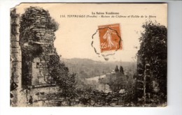 Cp , 85 , TIFFAUGES , Ruines Du Château Et Vallée De La SEVRE , Voyagée 1928 , Ed : Jehly-Poupin - Sonstige & Ohne Zuordnung