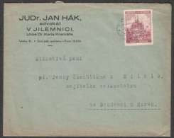 BuM0728 - Böhmen Und Mähren (1940) Starkenbach - Jilemnice (letter) Tariff: 1,20K (stamp: City Brno - Church) - Brieven En Documenten