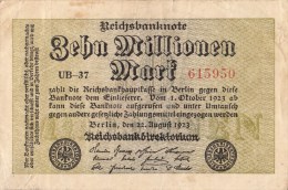 Allemagne - B852 - Billet Uniface -  10 Millionen  Mark  ( Type, Nature, Valeur, état ...voir Scan) - 10 Millionen Mark